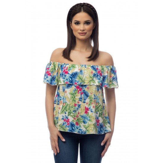Bluza multicolora dama model floral Bluza multicolora dama model floral