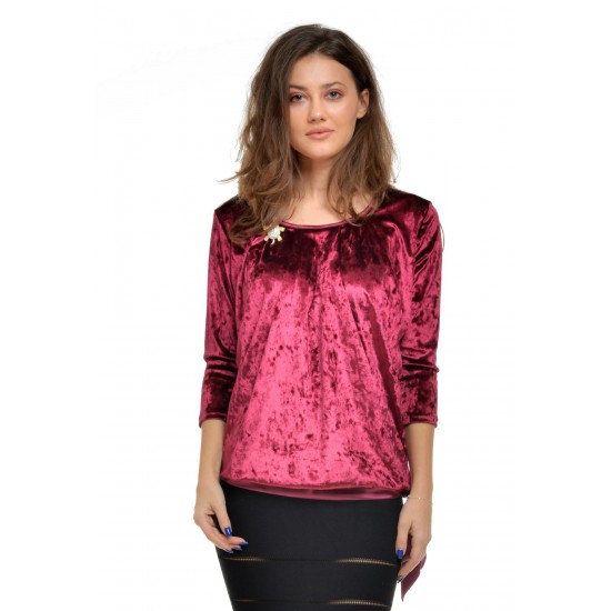Bluza Dama catifea & funda satin Bordo Bluza Dama catifea & funda satin Bordo