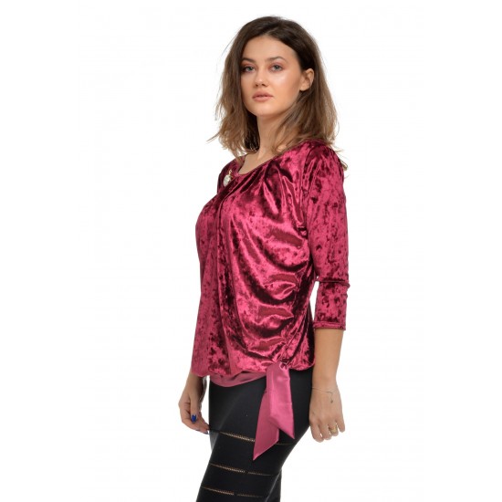 Bluza Dama catifea & funda satin Bordo Bluza Dama catifea & funda satin Bordo
