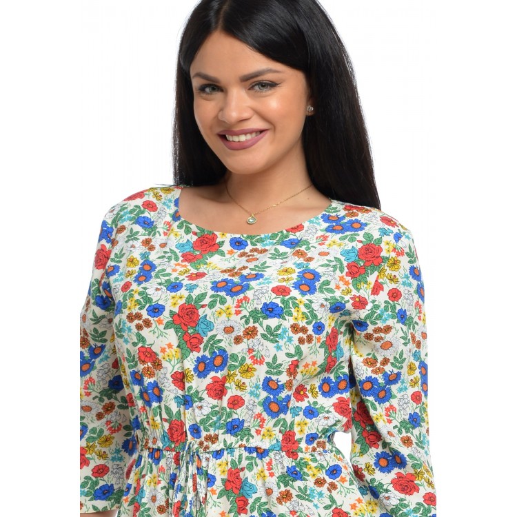 Rochie Dama cu Imprimeu Floral Multicolor Rochie Dama cu Imprimeu Floral Multicolor