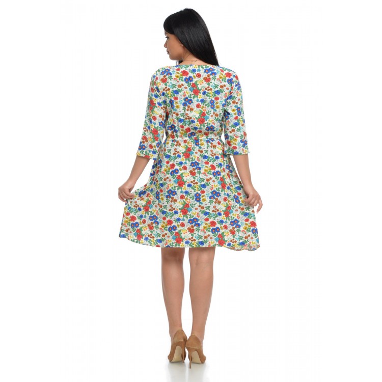 Rochie Dama cu Imprimeu Floral Multicolor Rochie Dama cu Imprimeu Floral Multicolor