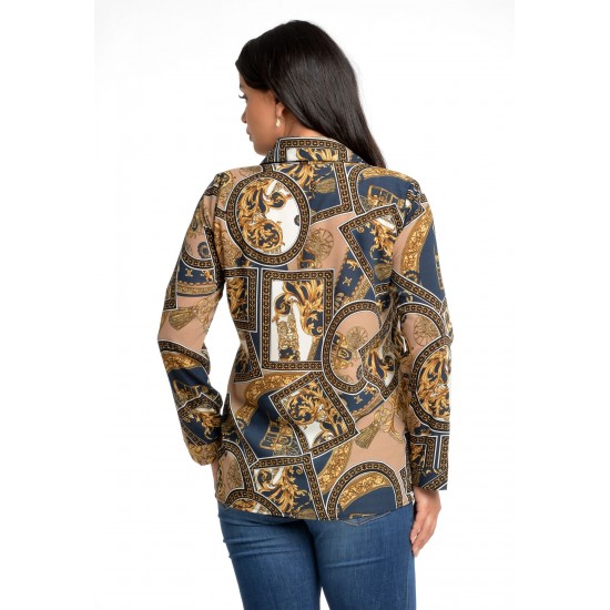 Camasa Dama Multicolor cu Guler Camasa Dama Multicolor cu Guler