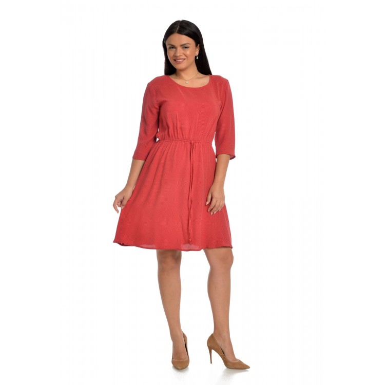 Rochie Rosie Dama cu Buline Albe Rochie Rosie Dama cu Buline Albe