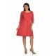 Rochie Rosie Dama cu Buline Albe Rochie Rosie Dama cu Buline Albe
