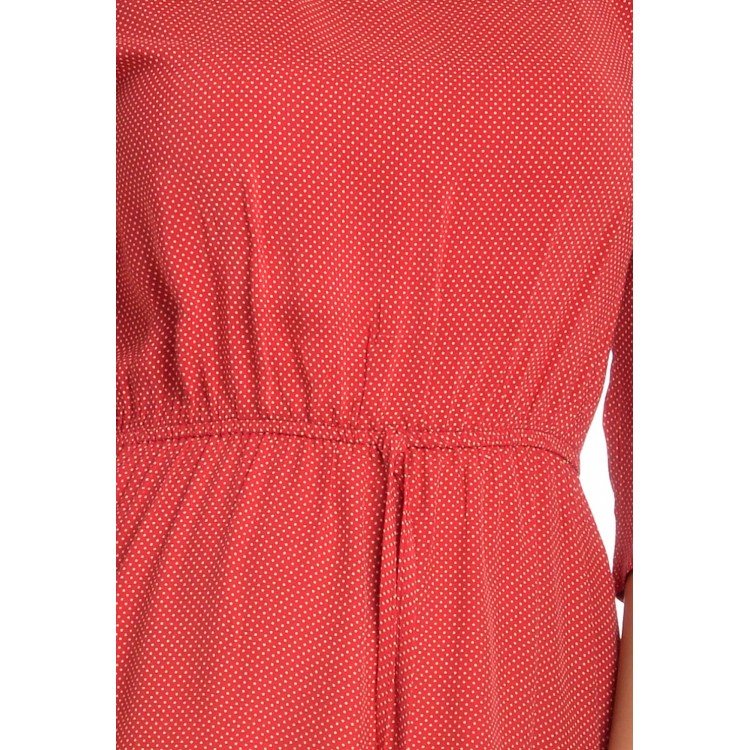 Rochie Rosie Dama cu Buline Albe Rochie Rosie Dama cu Buline Albe