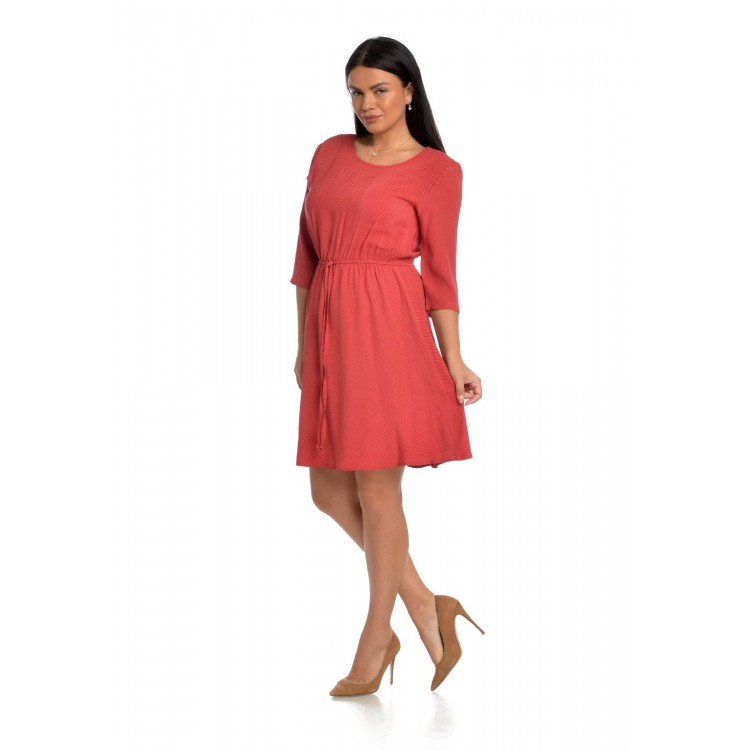 Rochie Rosie Dama cu Buline Albe Rochie Rosie Dama cu Buline Albe