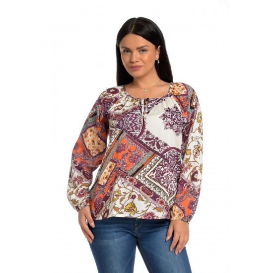 Bluza Ie Dama Orange si Grena Bluza Ie Dama Orange si Grena