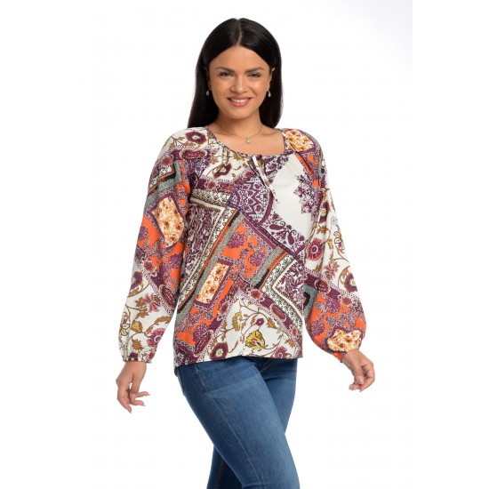 Bluza Ie Dama Orange si Grena Bluza Ie Dama Orange si Grena