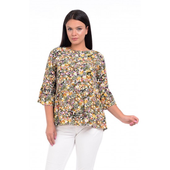Bluza Dama Peplum Galbena Bluza Dama Peplum Galbena