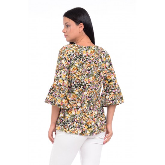 Bluza Dama Peplum Galbena Bluza Dama Peplum Galbena