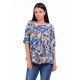 Bluza Dama Ampla cu flori Albastra Bluza Dama Ampla cu flori Albastra