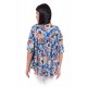 Bluza Dama Ampla cu flori Albastra Bluza Dama Ampla cu flori Albastra