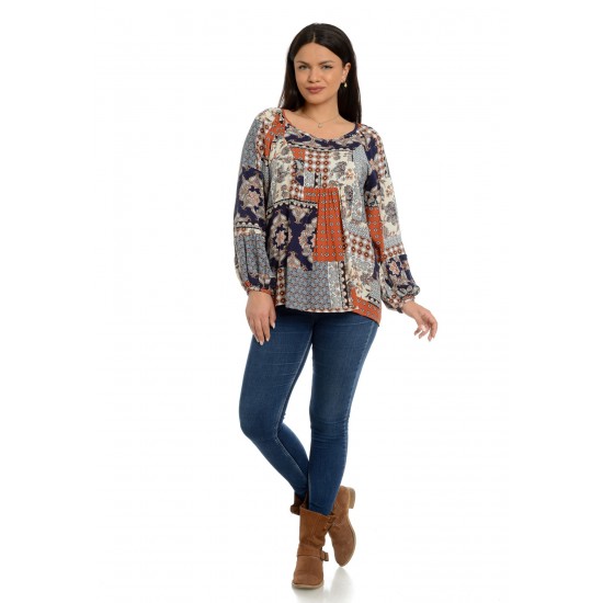 Bluza Dama Platca Bej cu Maneca Bufanta Bluza Dama Platca Bej cu Maneca Bufanta