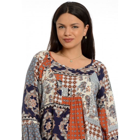 Bluza Dama Platca Bej cu Maneca Bufanta Bluza Dama Platca Bej cu Maneca Bufanta