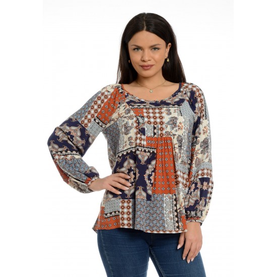 Bluza Dama Platca Bej cu Maneca Bufanta Bluza Dama Platca Bej cu Maneca Bufanta