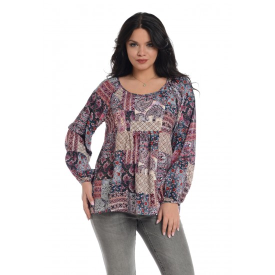 Bluza Dama Platca Mov cu Maneci Bufante Bluza Dama Platca Mov cu Maneci Bufante