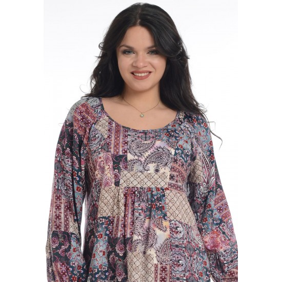 Bluza Dama Platca Mov cu Maneci Bufante Bluza Dama Platca Mov cu Maneci Bufante