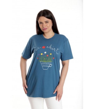 Bluza Dama, Albastru cu Pictura Murala 
