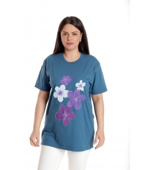 Bluza Dama, Albastru cu Pictura Murala II