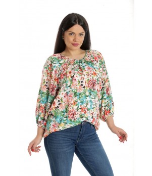 Bluza Dama, Ampla, Multicolora cu model Floral