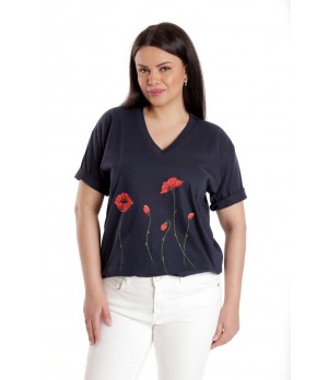 Bluza Dama, Bleumarin cu Pictura Murala
