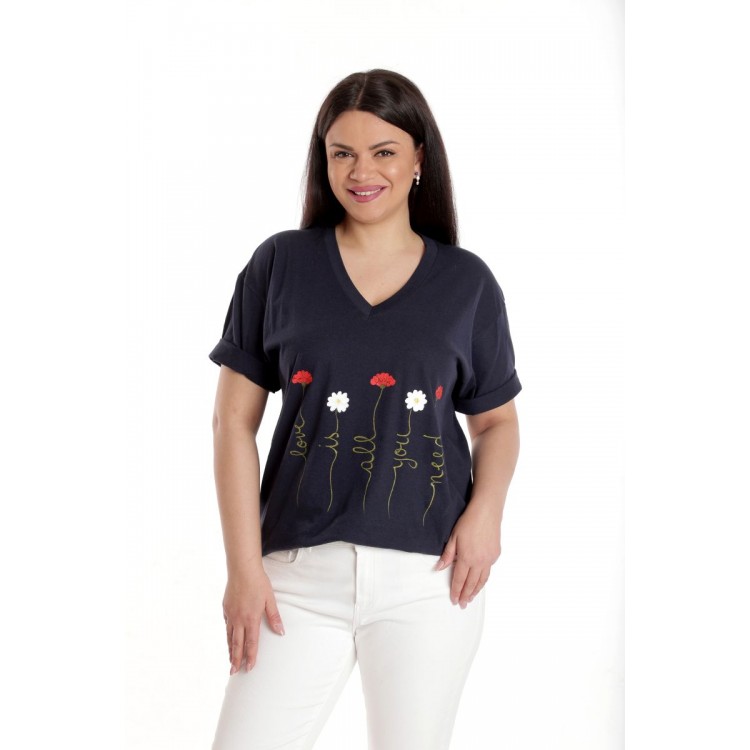 Bluza Dama, Bleumarin cu Pictura Murala II