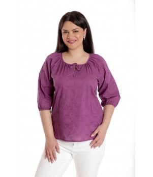 Bluza Dama, IE, Violet cu broderie sparta