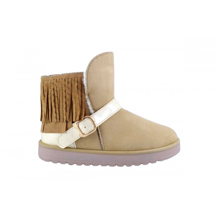 Cizme dama Bej cu franjuri imblanite