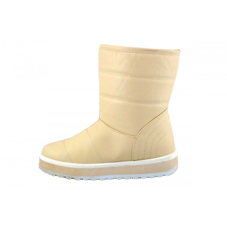 Cizme dama bej imblanite scurte 2Stripes