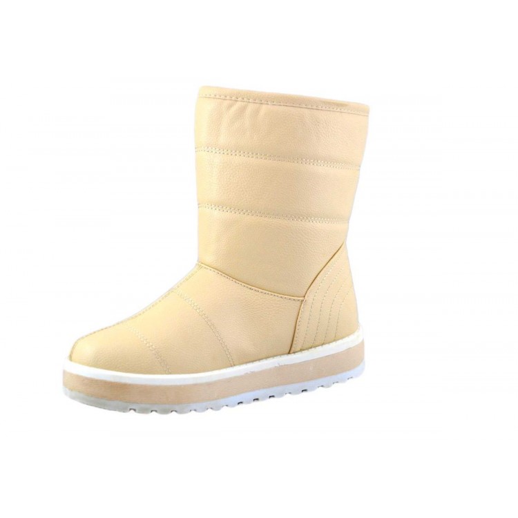 Cizme dama bej imblanite scurte 2Stripes