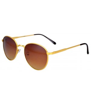 Ochelari de soare model Aviator, Maro - Auriu