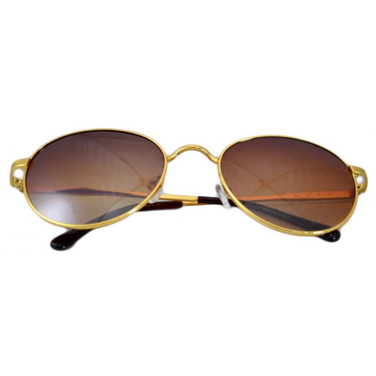 Ochelari de soare model Aviator, Maro - Auriu