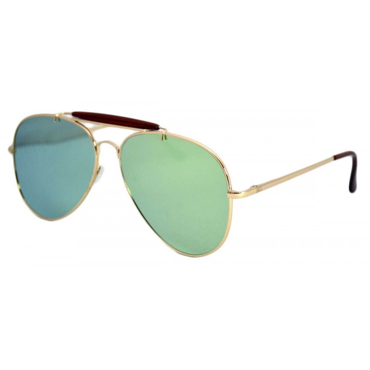 Ochelari de soare Aviator Outdoorsman Verde deschis reflexii - Auriu