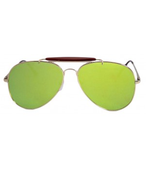 Ochelari de soare Aviator Outdoorsman Verde deschis reflexii - Auriu