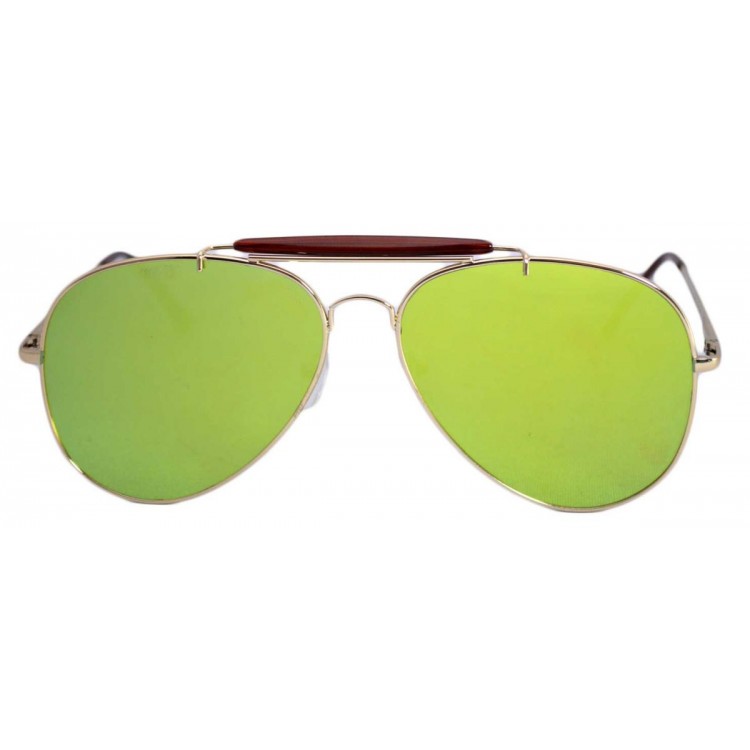 Ochelari de soare Aviator Outdoorsman Verde deschis reflexii - Auriu