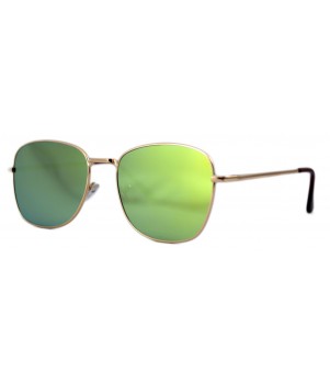 Ochelari de soare Aviator Oglinda Verde deschis cu reflexii - Auriu