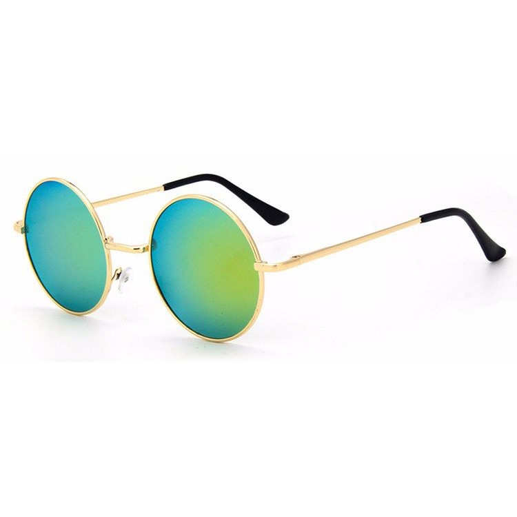 Ochelari de soare Rotunzi Retro John Lennon Verde reflexii cu Auriu Ochelari de soare Rotunzi Retro John Lennon Verde reflexii cu Auriu
