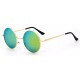Ochelari de soare Rotunzi Retro John Lennon Verde reflexii cu Auriu Ochelari de soare Rotunzi Retro John Lennon Verde reflexii cu Auriu