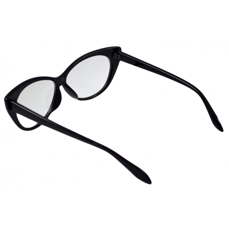 Ochelari tip rame cu lentile transparente Ochi de pisica Cat eye Negru