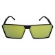 Ochelari de soare Rectangular Plat II Negru Reflexii Verzi