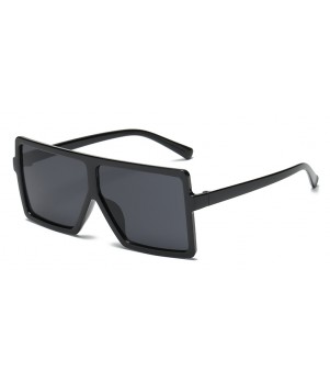 Ochelari de soare Rectangular Plat Supradimensionati Negru