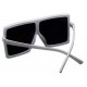 Ochelari de soare Rectangular Plat Supradimensionati Alb Ochelari de soare Rectangular Plat Supradimensionati Alb