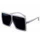 Ochelari de soare Rectangular Plat Supradimensionati Alb Ochelari de soare Rectangular Plat Supradimensionati Alb