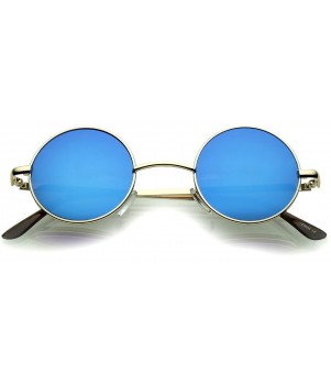 Ochelari de soare Rotunzi Retro John Lennon Albastru cu Auriu