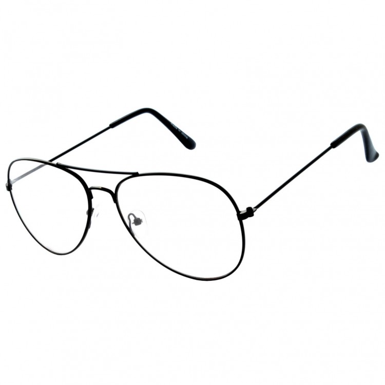 Ochelari de soare cu lentile transparente, protectie UV400 , Aviator, Negru Ochelari de soare cu lentile transparente, protectie UV400 , Aviator, Negru