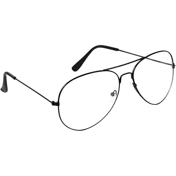 Ochelari de soare cu lentile transparente, protectie UV400 , Aviator, Negru Ochelari de soare cu lentile transparente, protectie UV400 , Aviator, Negru