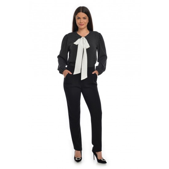 Bluza Dama cu Funda Ampla Neagra cu buline albe Bluza Dama cu Funda Ampla Neagra cu buline albe