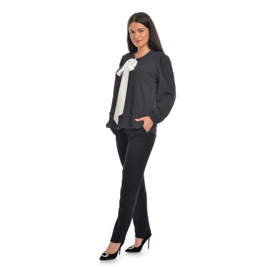 Bluza Dama cu Funda Ampla Neagra cu buline albe Bluza Dama cu Funda Ampla Neagra cu buline albe