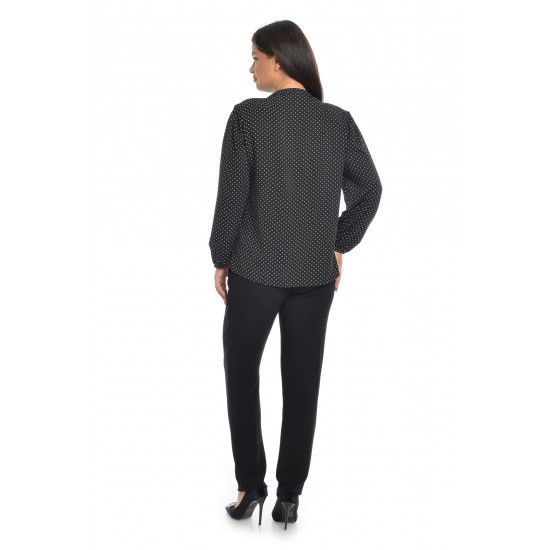 Bluza Dama cu Funda Ampla Neagra cu buline albe Bluza Dama cu Funda Ampla Neagra cu buline albe