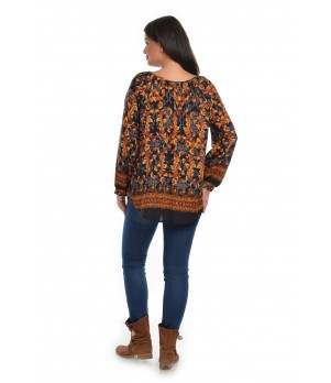 Bluza Dama Multicolora cu Imprimeu Combinat